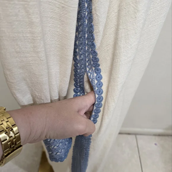 Mi Golondrina Beatriz Azul De Noel Caftan Maxi Dress Size Medium - Picture 9 of 12